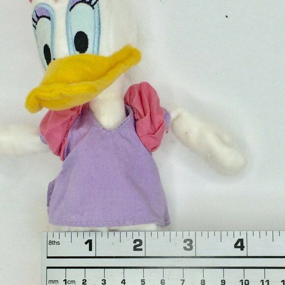 Diseny Daisy Duck 10" Plush Toy Pink Bow Purple Dress Mini Bean Bag Plushie - Picture 10 of 12